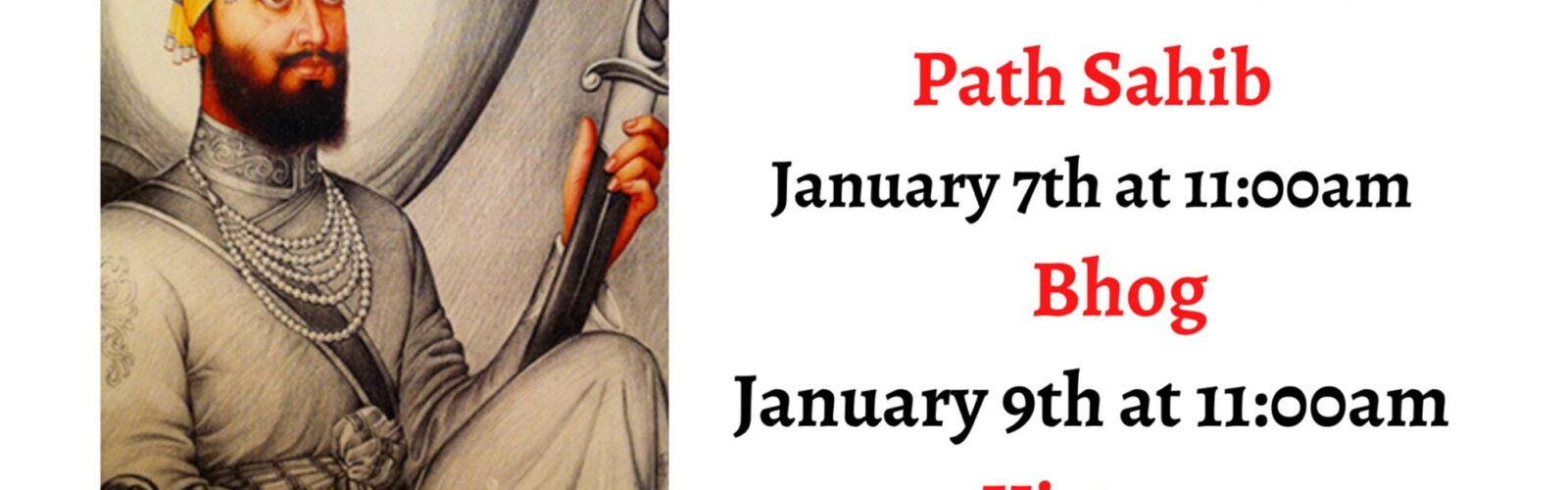 Guru Gobind Singh celebration event poster.